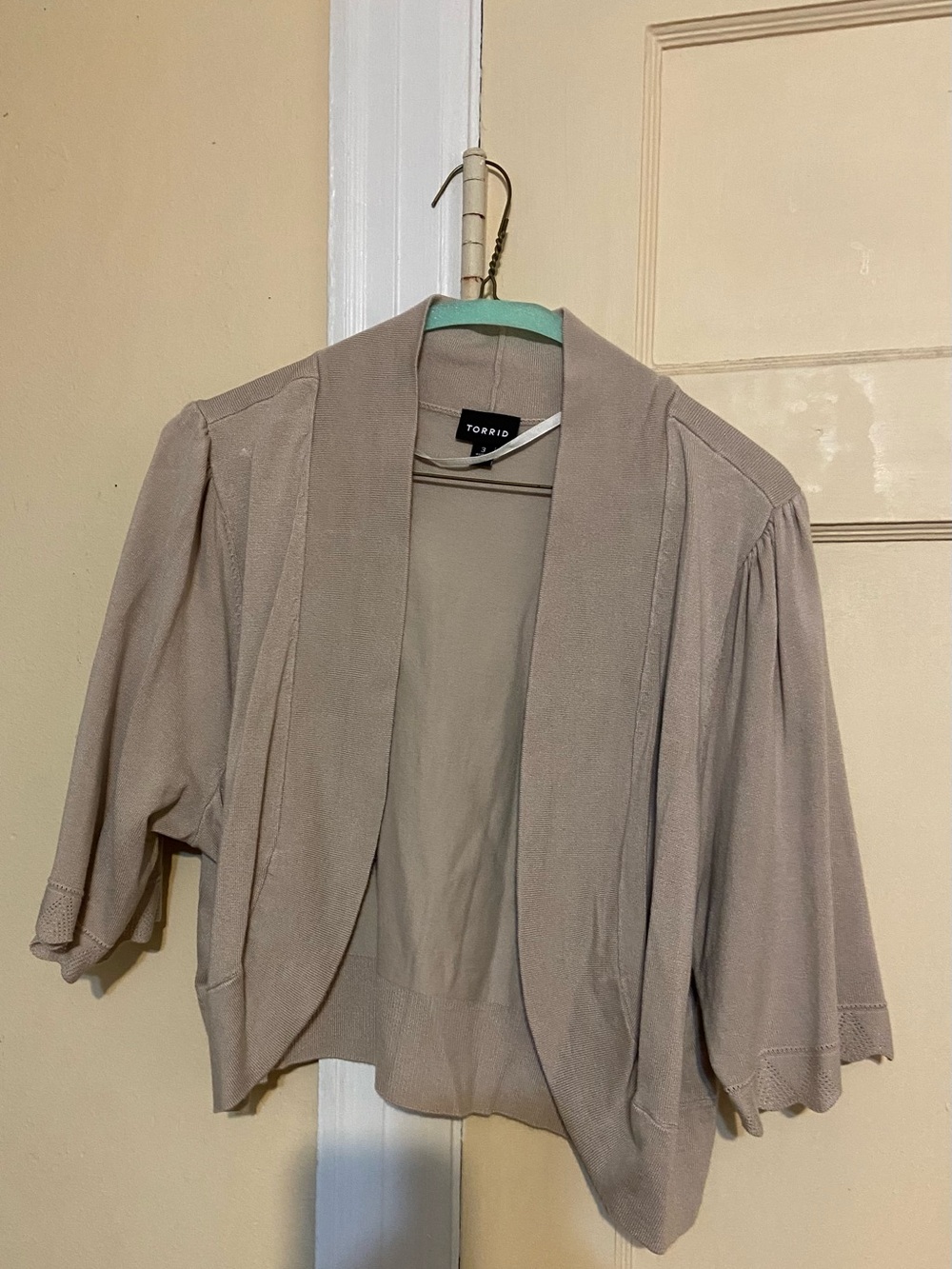 torrid taupe short sleeve cardigan